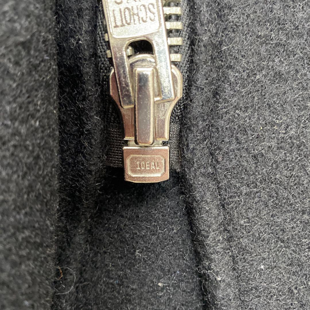 SCHOTT ライダース 裏地キルティング　Pコート　ブラック　スタッズ　星