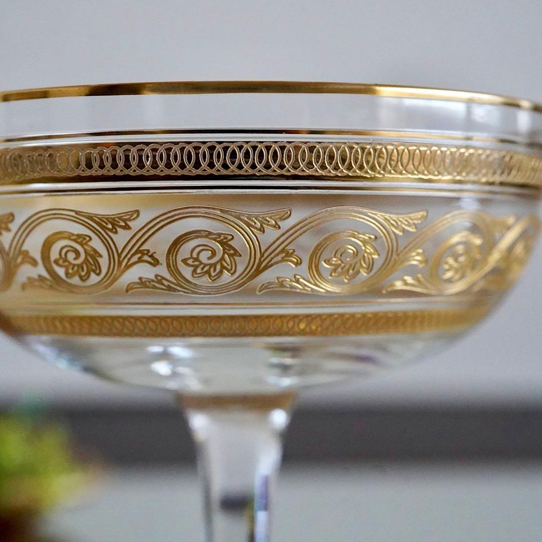 美品★オールドバカラBACCARAT 金彩アテニエンヌ シャンパンクープ グラス