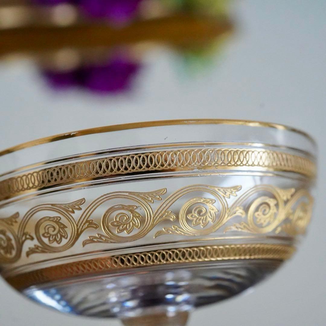 美品★オールドバカラBACCARAT 金彩アテニエンヌ シャンパンクープ グラス