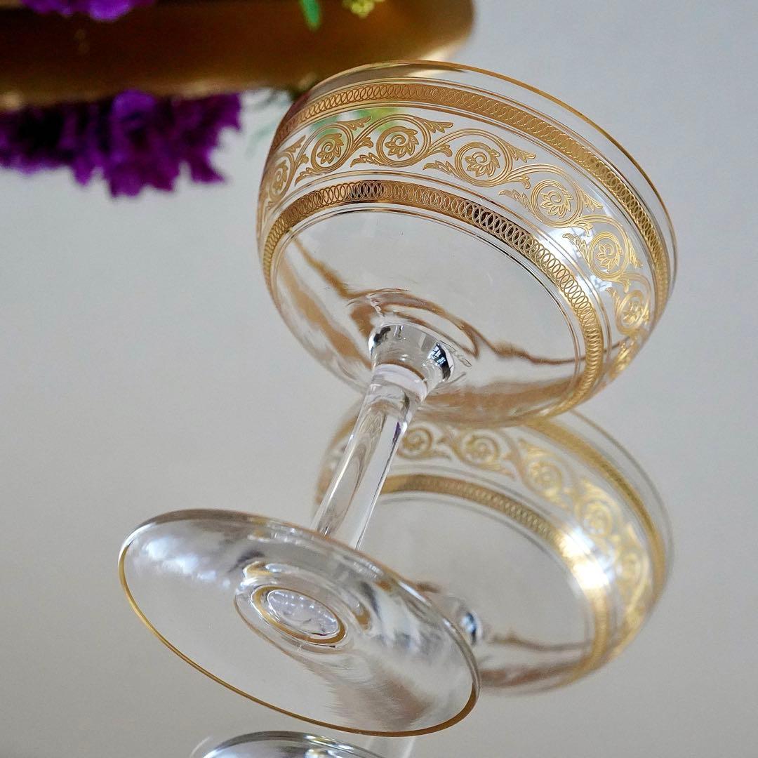 美品★オールドバカラBACCARAT 金彩アテニエンヌ シャンパンクープ グラス