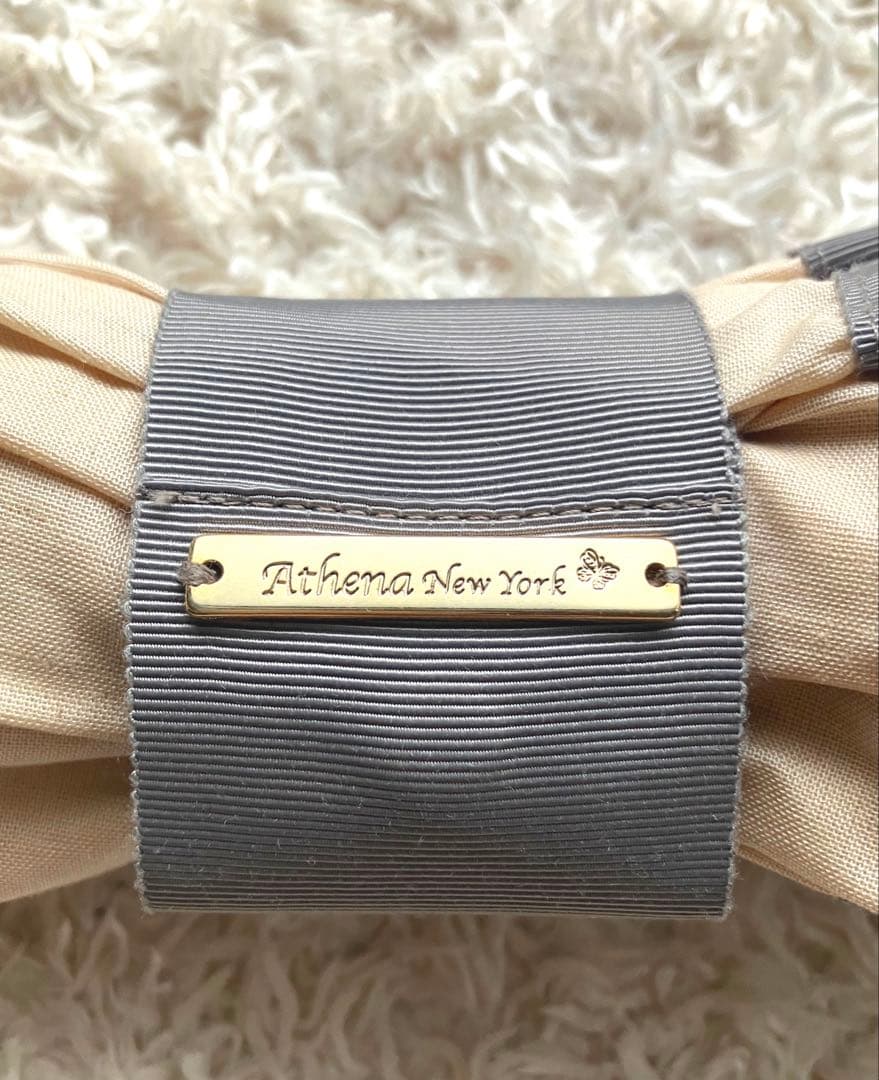 美品◯アシーナニューヨーク 折り畳み 日傘 ベージュ✖️グレー