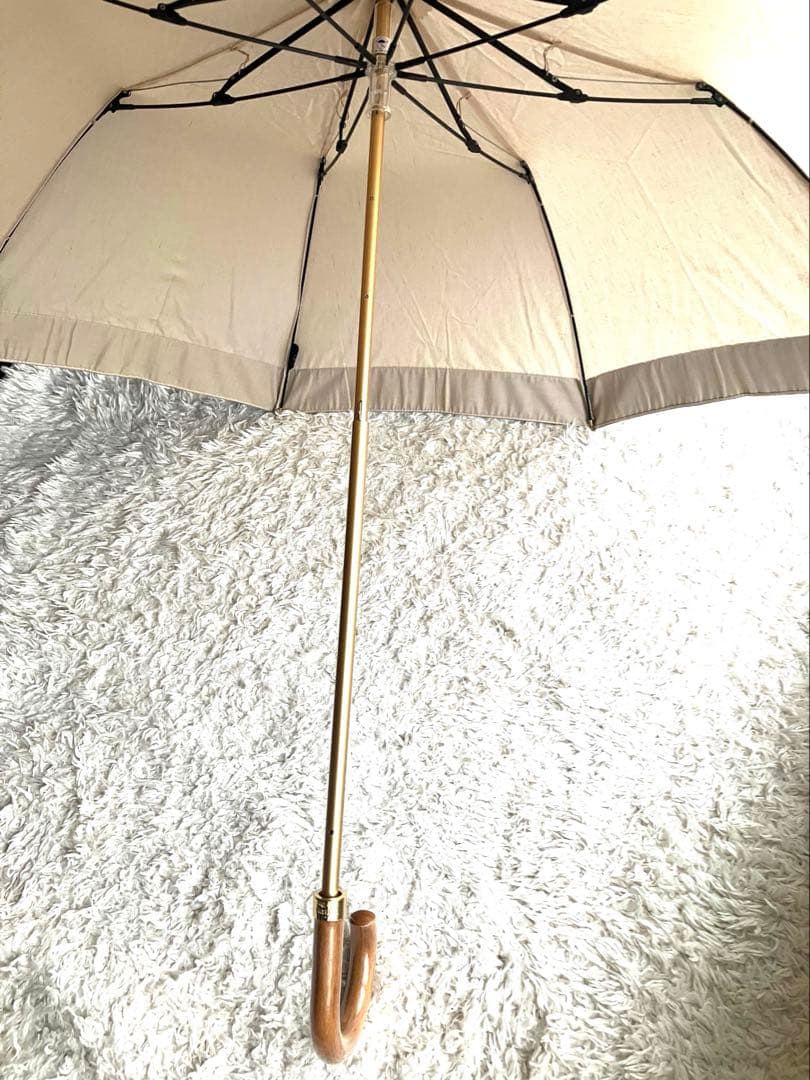 美品◯アシーナニューヨーク 折り畳み 日傘 ベージュ✖️グレー