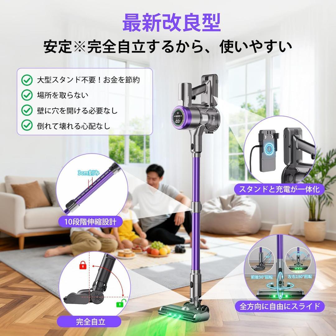 掃除機 コードレス【2026年モデル先行発売！業界トップレベルの65KPa超強力