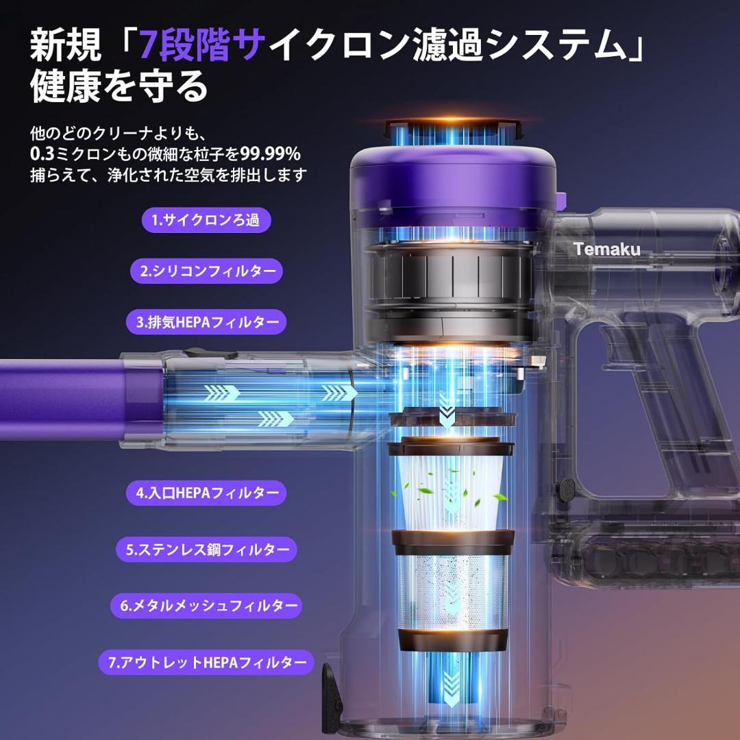 掃除機 コードレス【2026年モデル先行発売！業界トップレベルの65KPa超強力