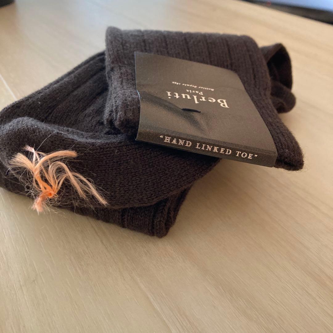 未使用　保管品　Berluti カシミヤ100% ロングホーズ　ダークブラウン