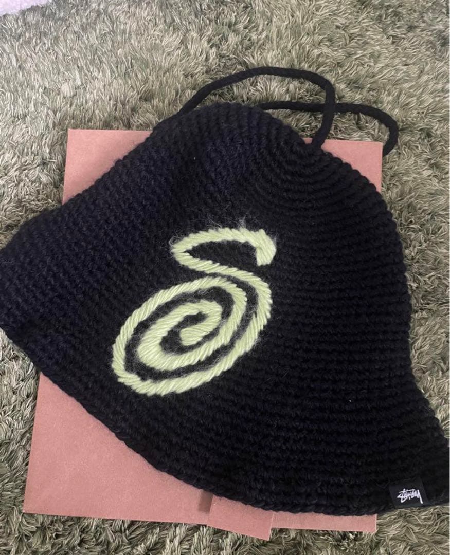 BUCKET HAT SWIRLY S KNIT BLACK 新品未使用
