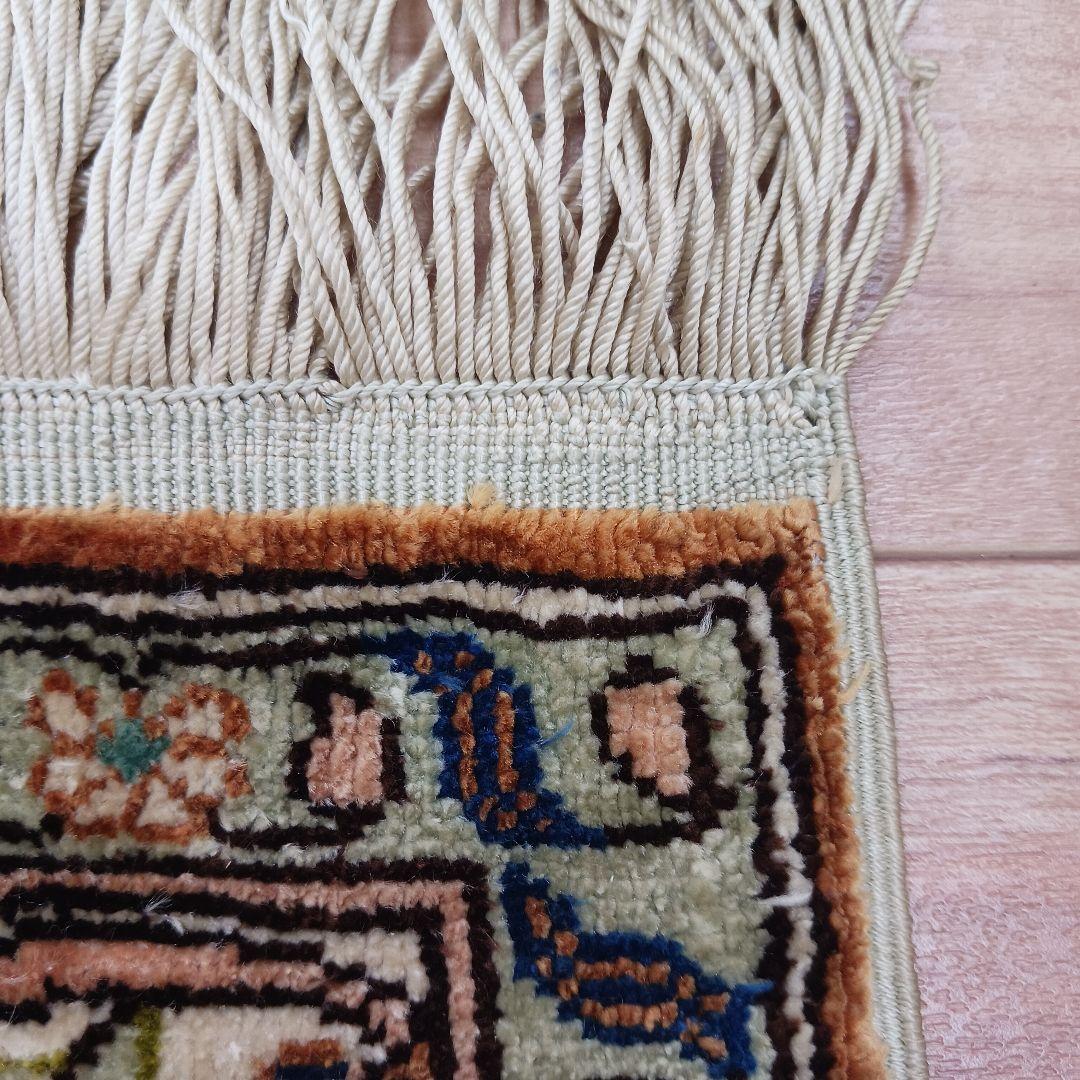 Y3050 トルコ絨毯 カイセリ 手織り72万ノット シルク 128×83㎝