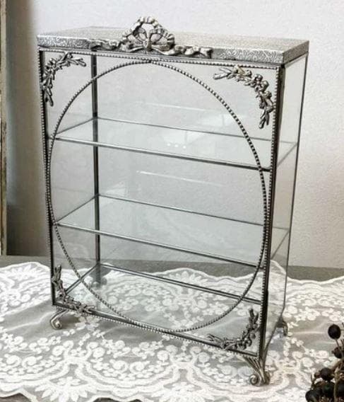 ショーケース キャビネット 飾り棚 アンティーク 84305CT-SV