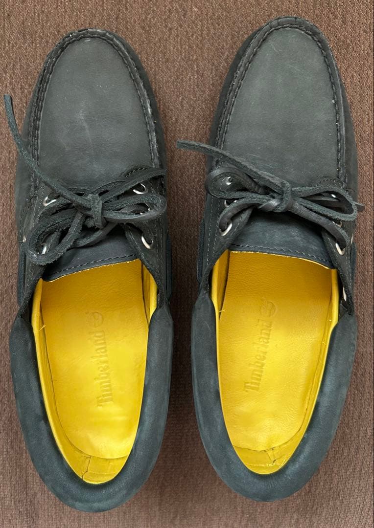 Timberlandブラックインナーイエロー7.5デッキシューズ 25.5 美品