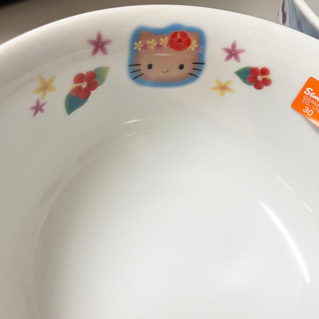【未使用】ハローキティ ラーメンめぐり　有田焼　丼４個セット