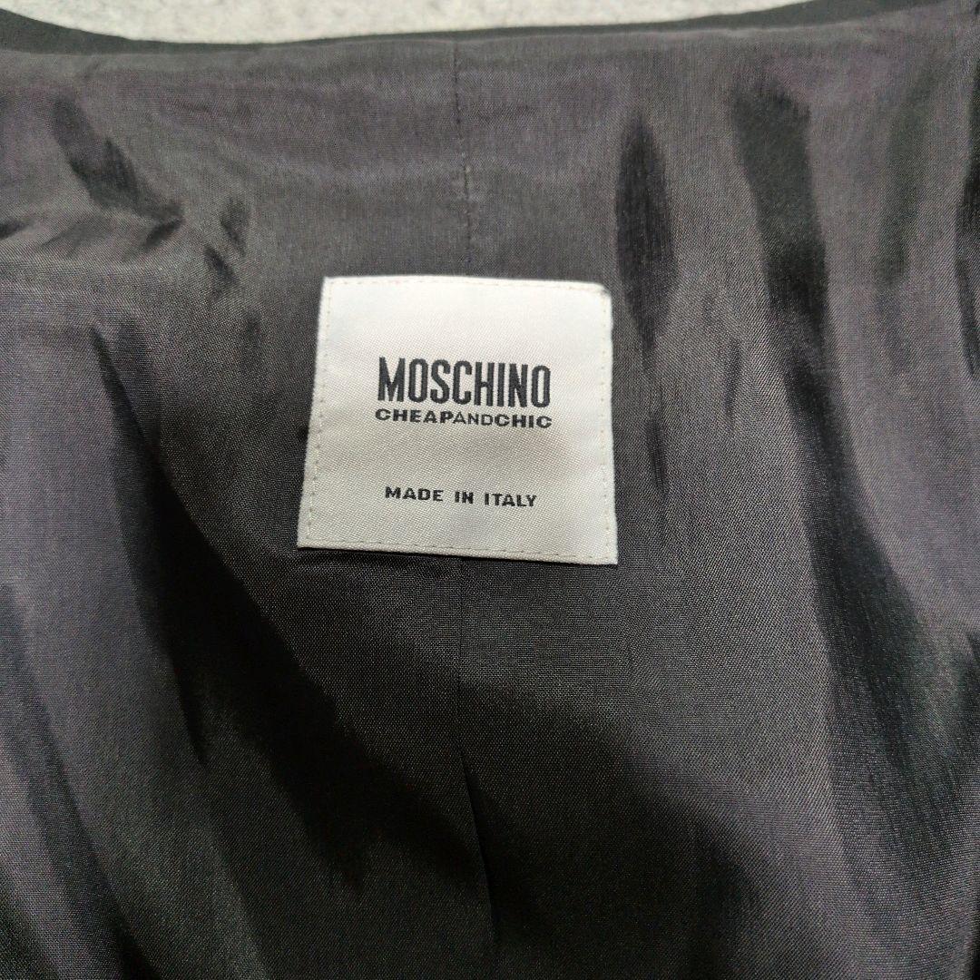 MOSCHINO ビジュー ビーズ フリル テーラードジャケット ブラック