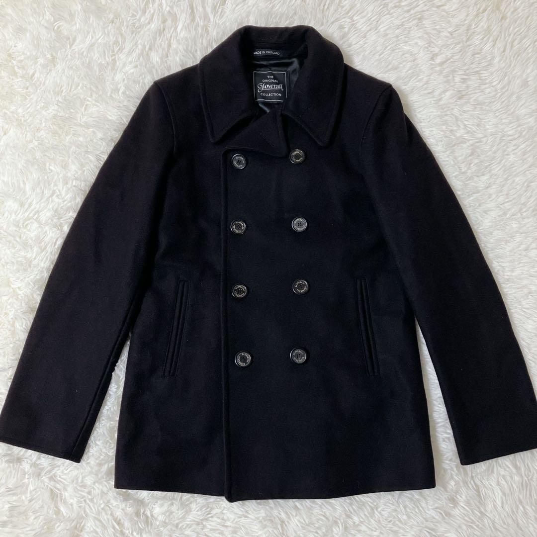 美品 現行 グローバーオール gloverall ピーコート 黒 M ウール