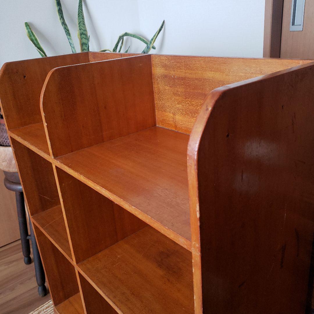 希少　ラワン材　木製オープンシェルフ　古家具　古道具　本棚　ヴィンテージ