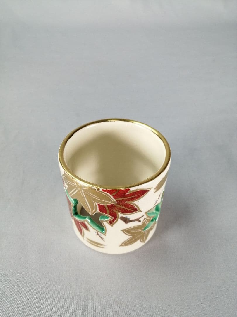 【茶道具】御室窯造　仁清紅葉蓋置　蓋置198