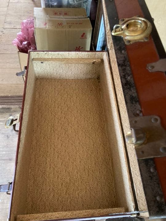 アンティーク 鍵付きトランク／ボックス 収納 衣装ケース