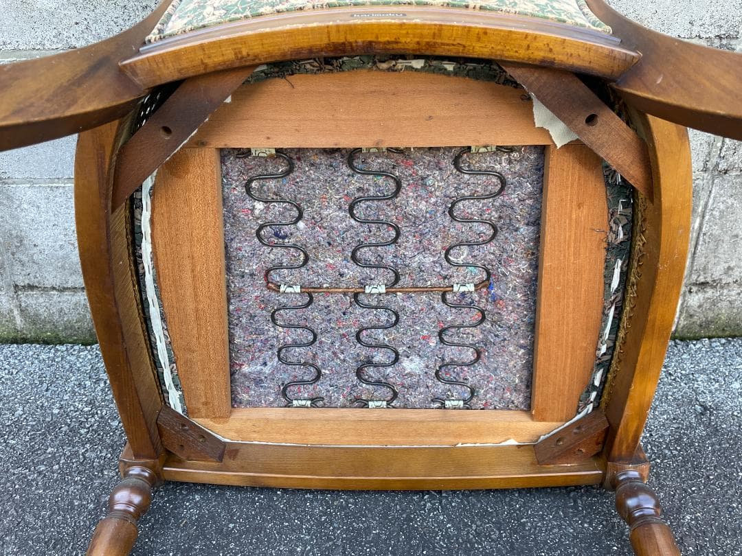 ★ カリモク コロニアル 一人掛け ソファ シングルソファ 古家具 昭和レトロ