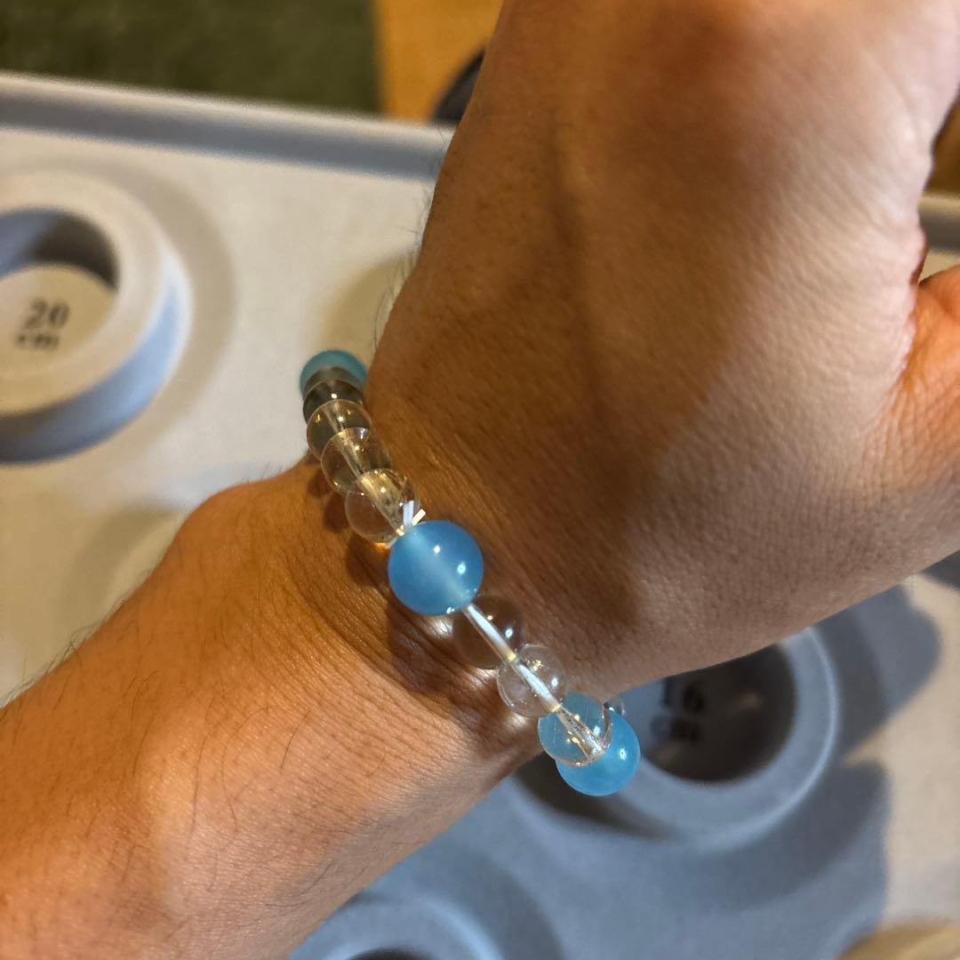 水晶と青瑪瑙のパワーストーン！綺麗！ズンとくる！