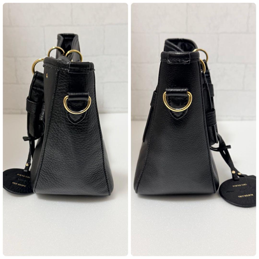 新品同様 ポーター ミニアチュール 2way ハンドバッグ ブラック レザー