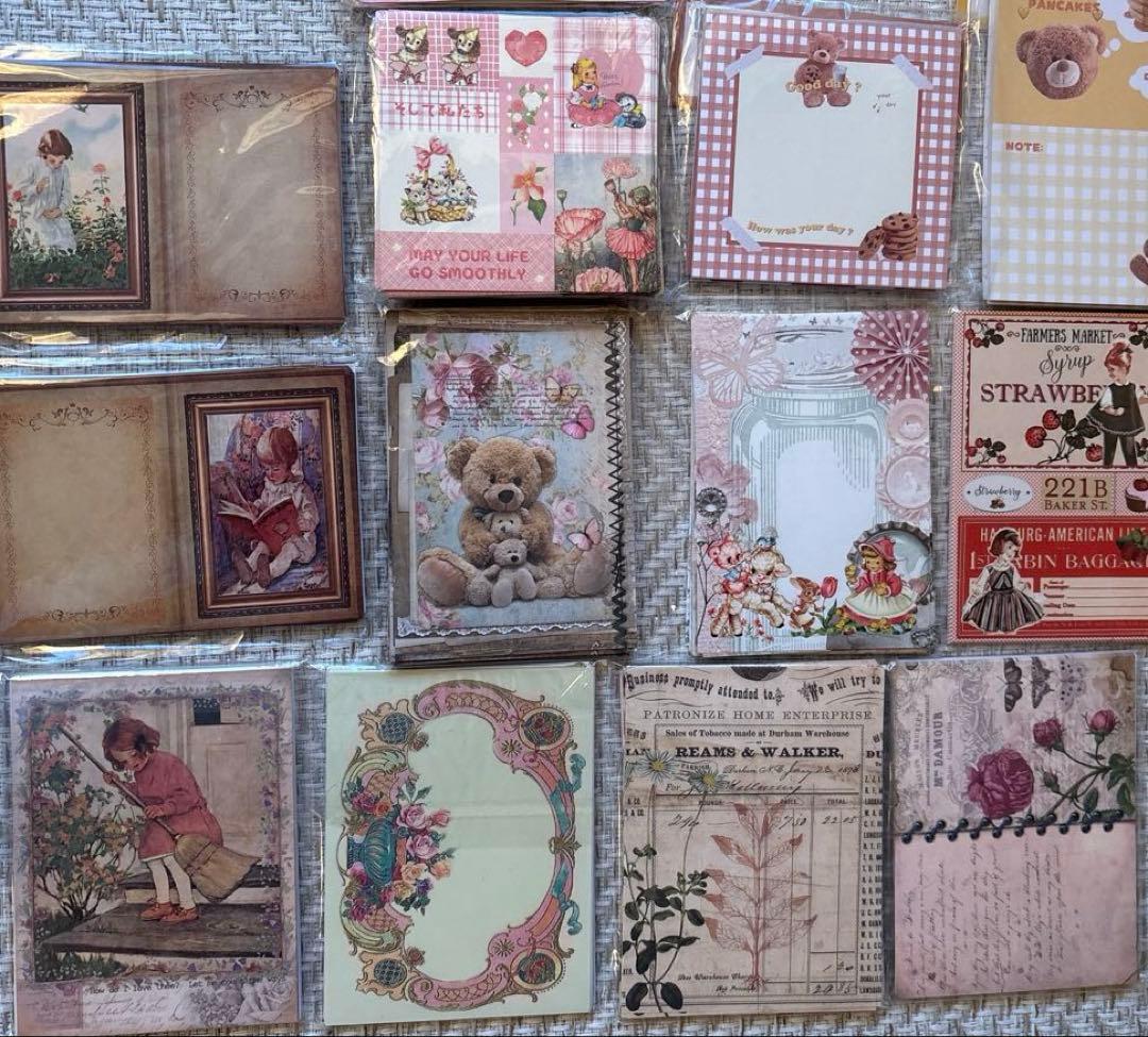 60サイズ コラージュ素材 メモ帳 まとめ売り 紙モノ 大量 おすそ分けファイル