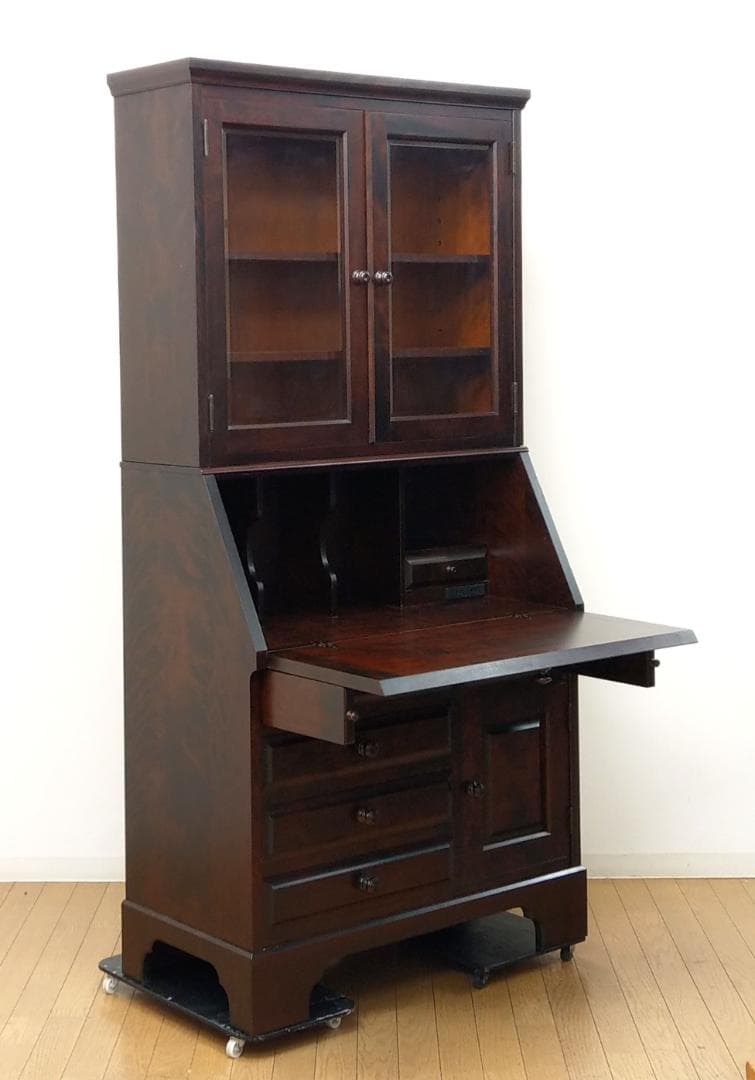 北海道民芸家具(クラレインテリア) 木製 カバ材 無垢 ライティング ビューロー