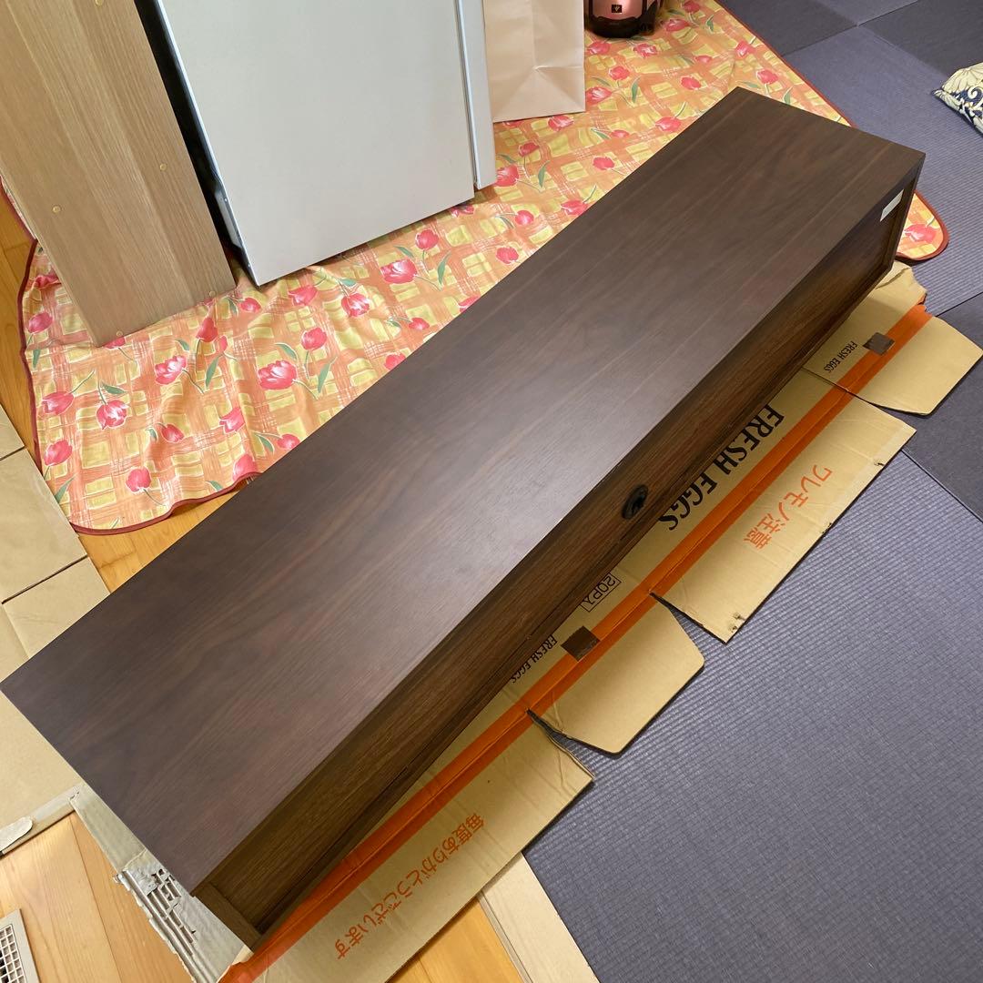 ダークブラウン木製テレビ台 引き出し付き
