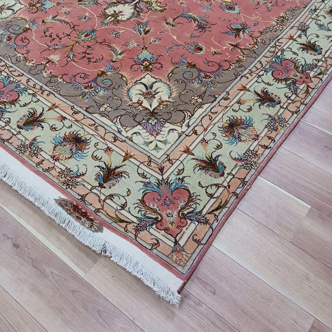 専用Y3054 ペルシャ絨毯 タブリーズ産 ザレザデ工房 ウール 手織り 3m