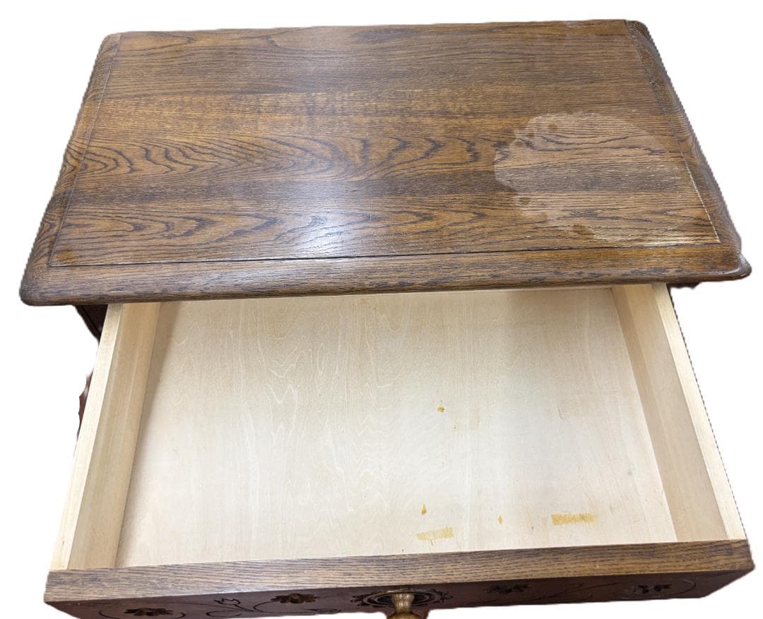 まう　勇峰工芸 雅 花柄キャビネット 道産ナラ材