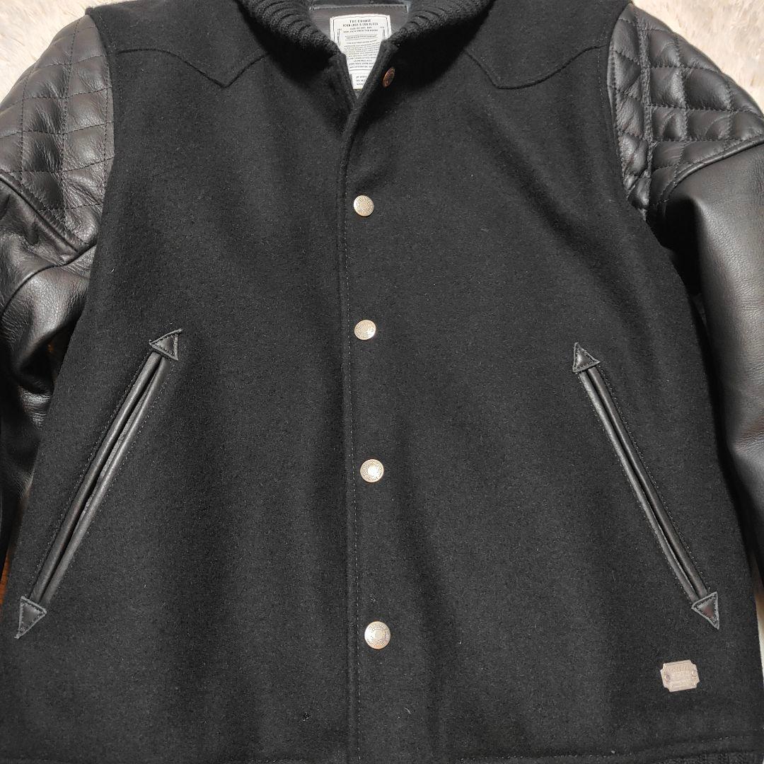 美品✨CRIMIE 袖レザー 牛革 ウール スタジアムジャケット M