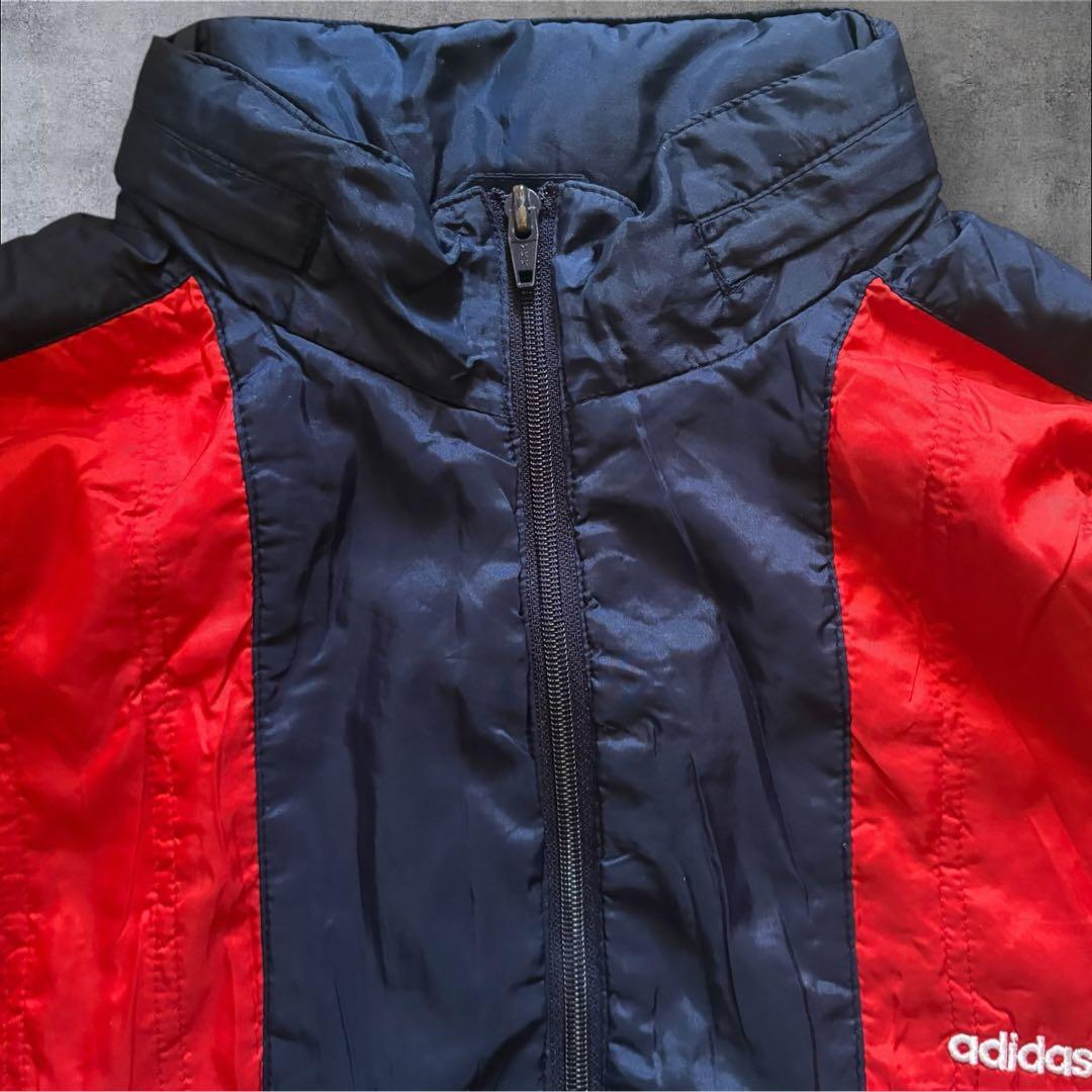 90s adidasトレフォイル刺繍切替ナイロン ジャケットマルチカラーO25