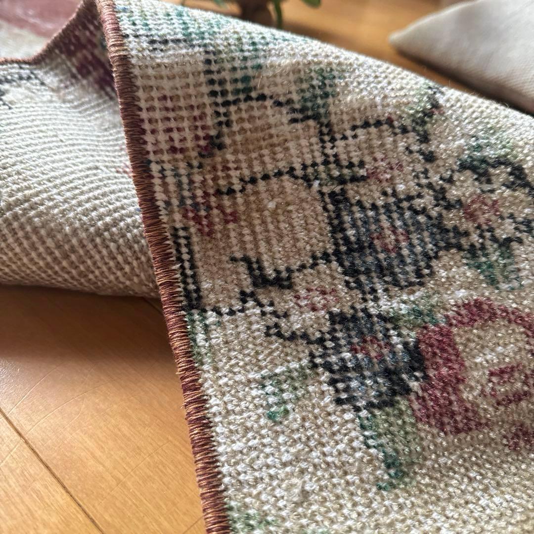 50×131アンティークボタニカル　ランナーラグ　トルコヴィンテージラグ