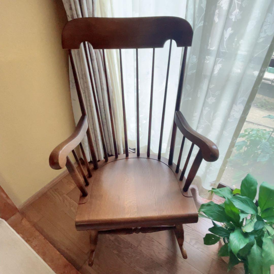 飛騨産業 ロッキングチェア キツツキマーク 椅子 アンティーク