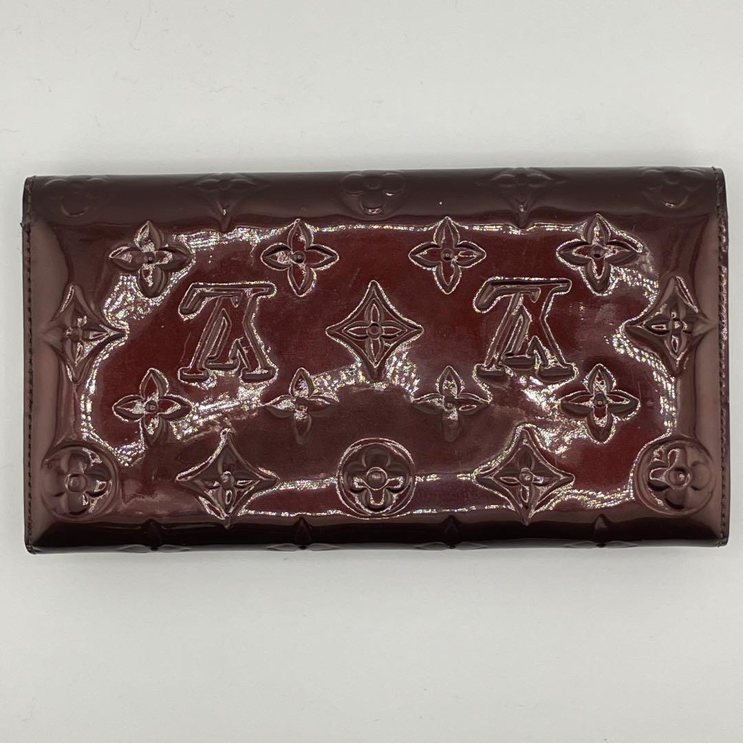 人気✨美品✨ルイヴィトン モノグラム ヴェルニ ポルトフォイユ サラ アマラント