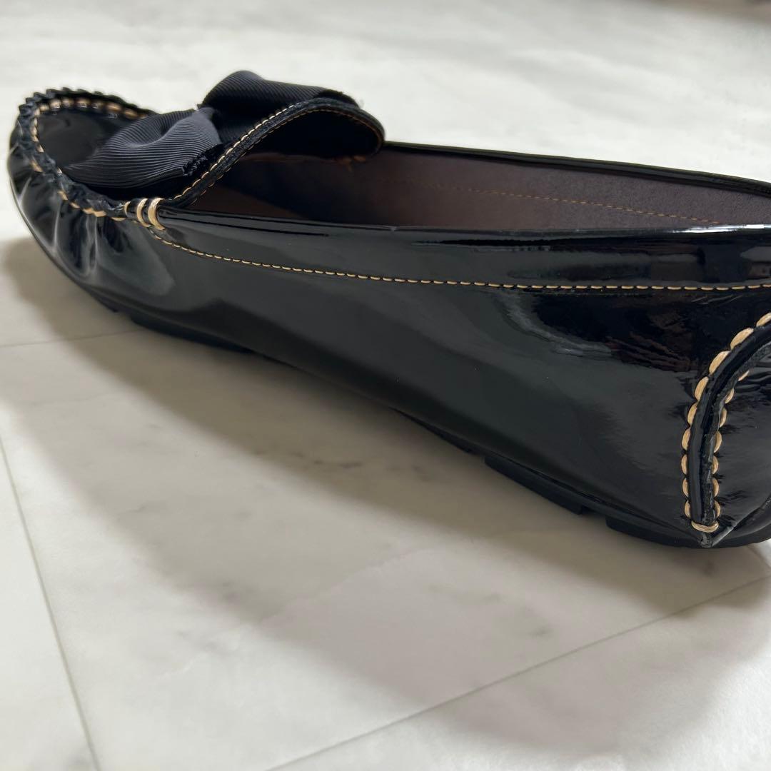 LANVIN en Bleu ローファー モカシン エナメル リボン 24cm