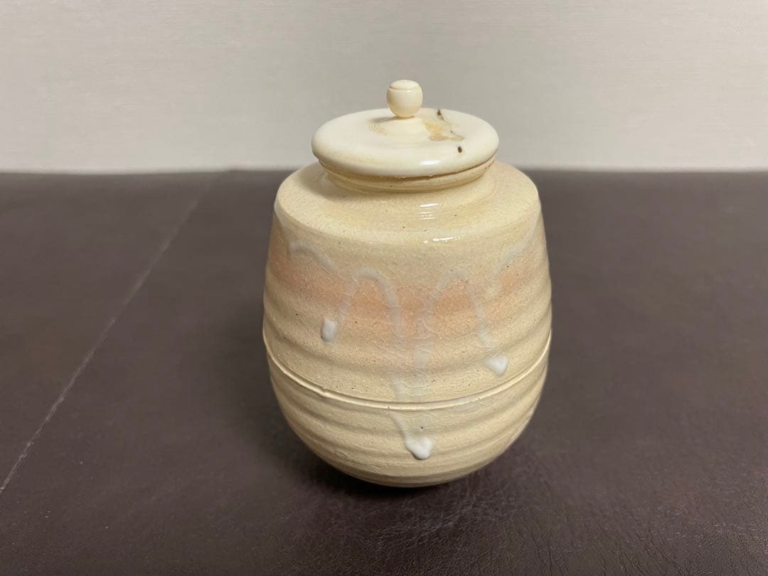 十四代朝日豊斎　鹿背茶入　共箱　仕覆　栞　朝日焼　茶道具　茶入