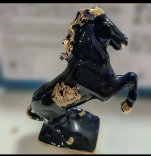 リモージュ　カステル　陶磁器　馬の置物　コバルトブルー　22K金塗装 ビンテージ