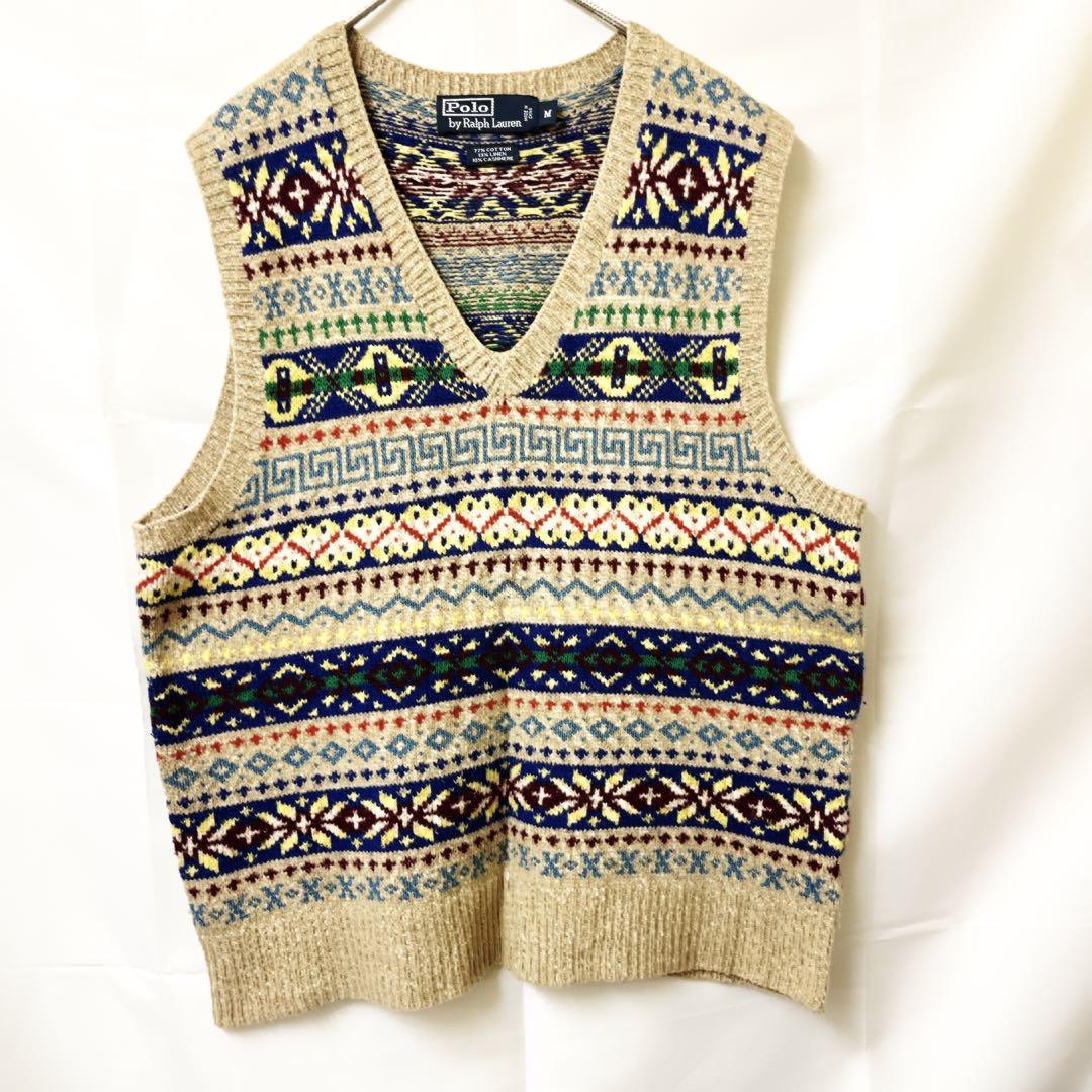 Polo by Ralph Lauren フェアアイル柄 ベスト M　カシミヤ