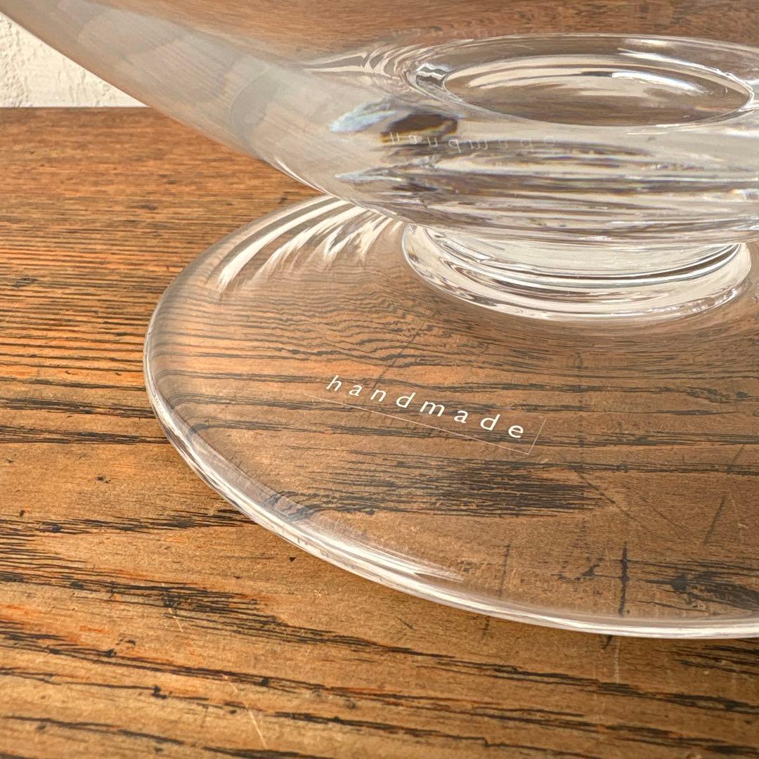 LSA ポーランド ハンドメイド ガラス 脚つきコンポート 大型 花器