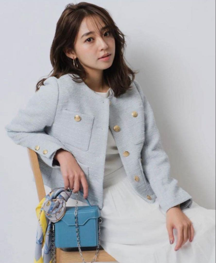 ジャスグリッティー ツイード ジャコット S アルページュストーリー　美品