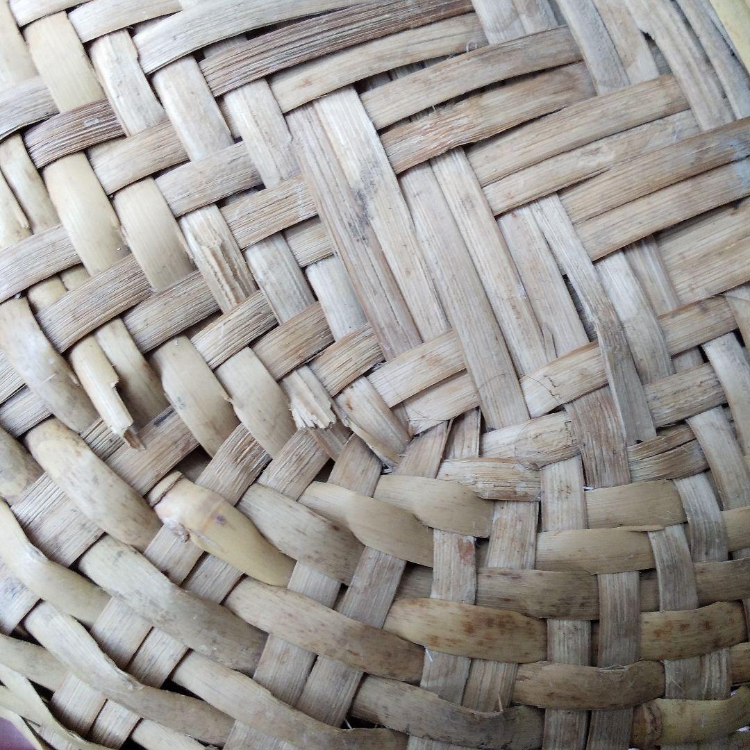 アンテーク、昭和、竹製品大きな深いざる