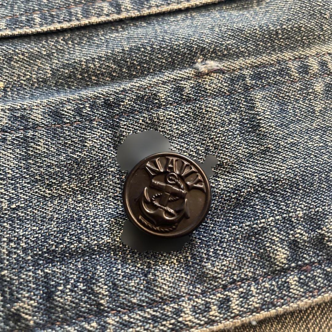 40s us navy ショールカラー ヘチマ襟カバーオール ステンシル　usn