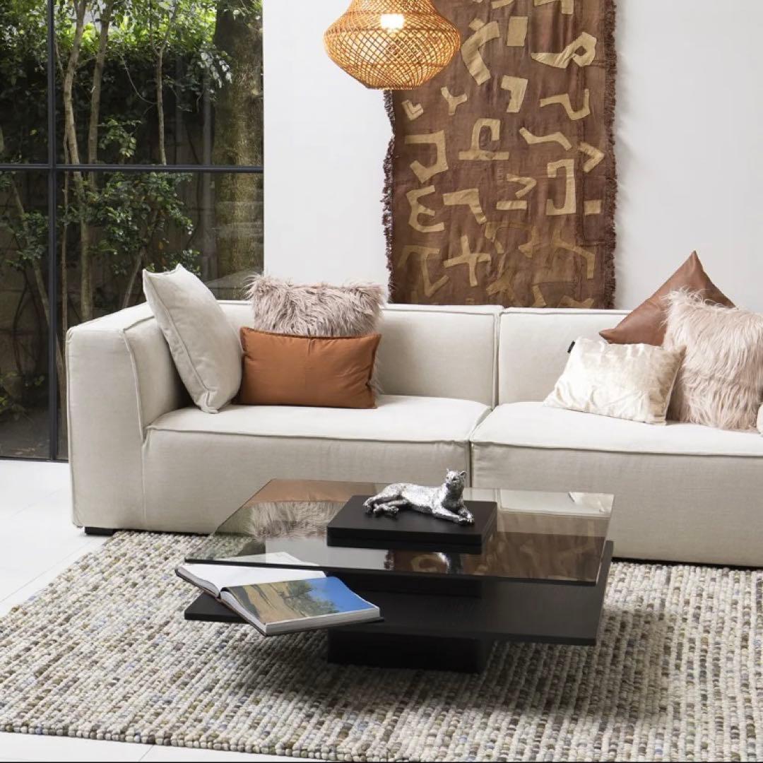 armoniaアルモニア ガラスセンターテーブル ブラック木目調 おしゃれ