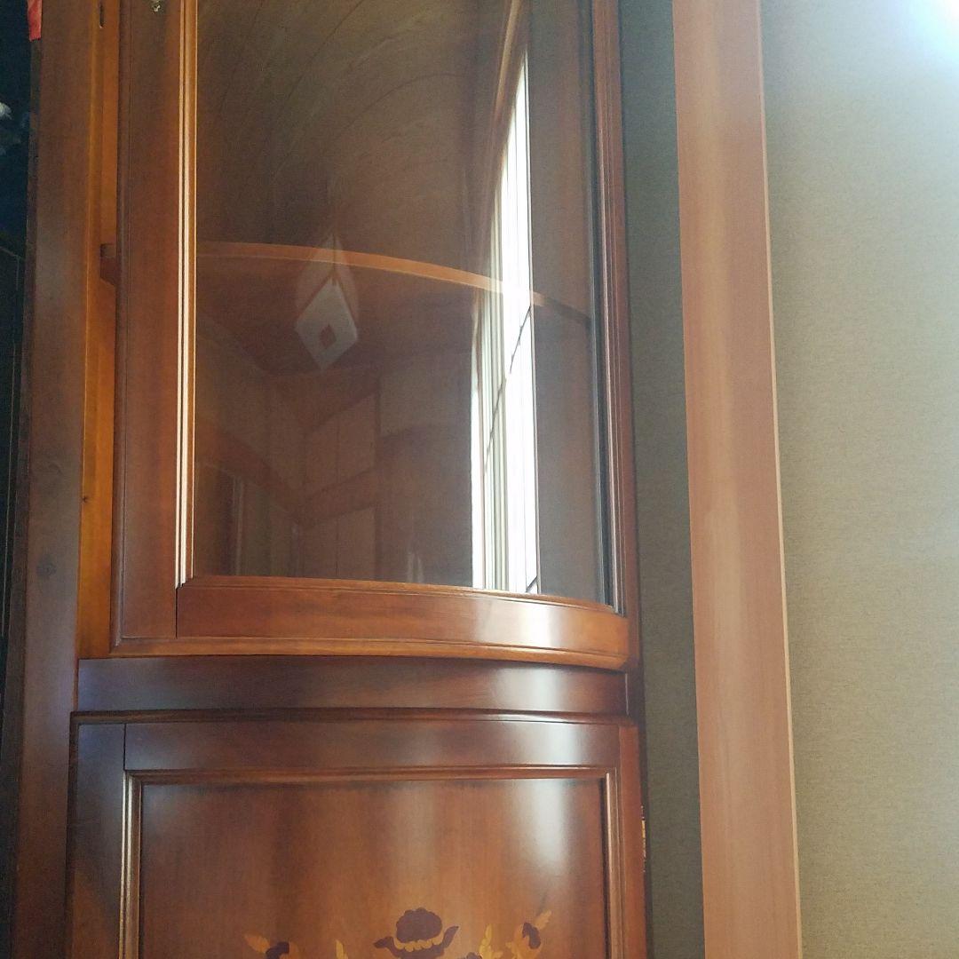 値下げ　コーナー木製家具　ガラス扉　収納飾り棚キャビネット寝室などアンティーク調