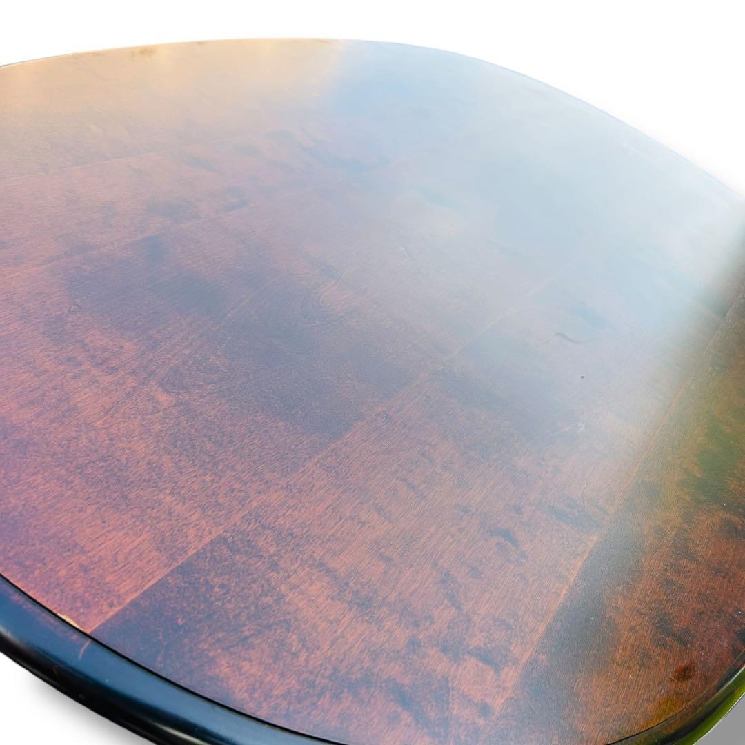 【美品】北海道民芸家具 樺桜材 ダイニングテーブル ガラス天板付き