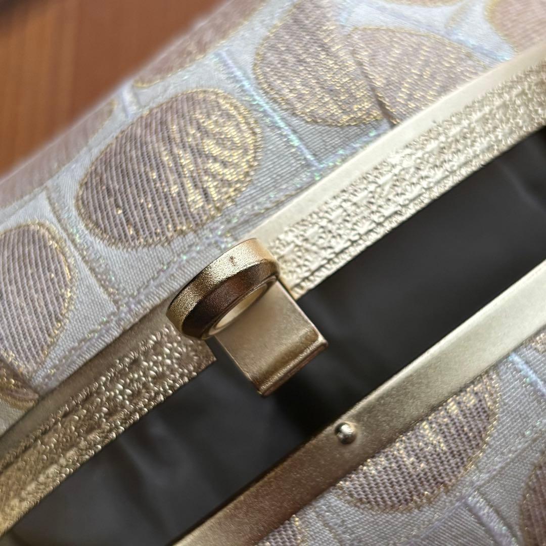 世美庵 和装 振袖用 バッグ・草履セット ゴールドカラー 日本製