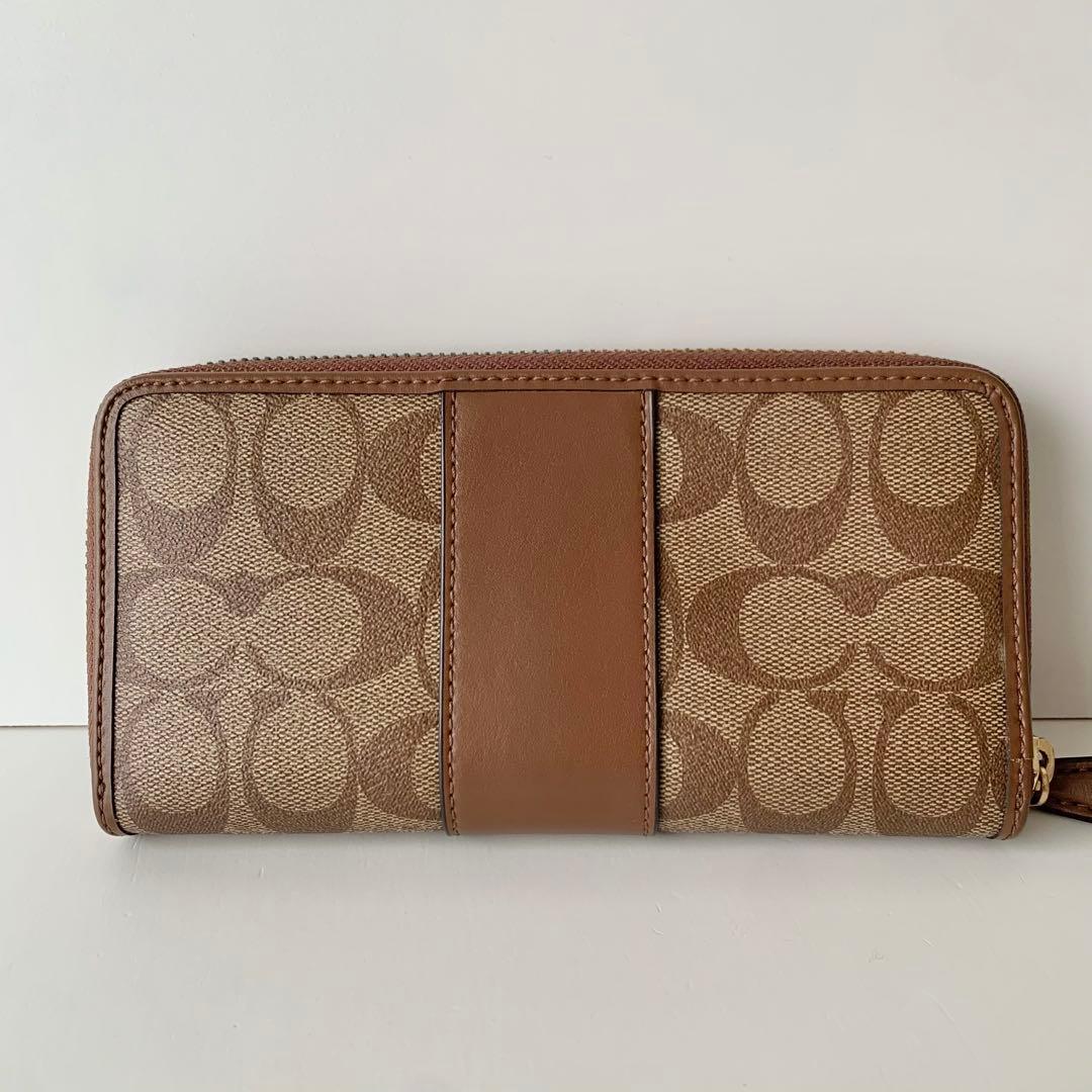 【COACH】 コーチ　長財布　シグネチャー　ブラウン　ベージュ　新品