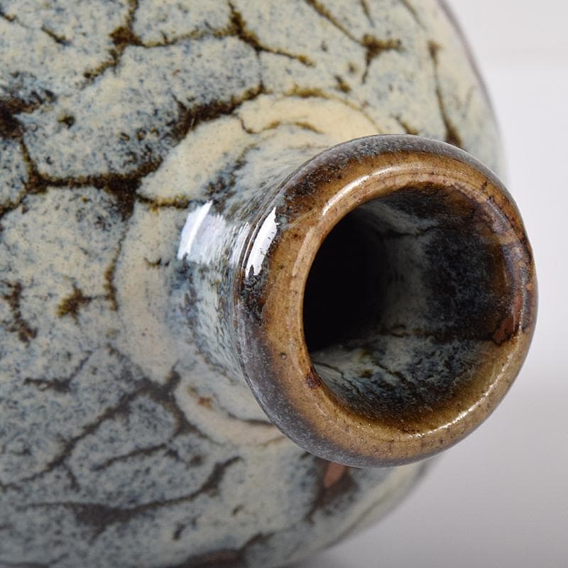 薩摩焼　古薩摩　蛇蝎釉　徳利壷　時代箱付　V　R8202