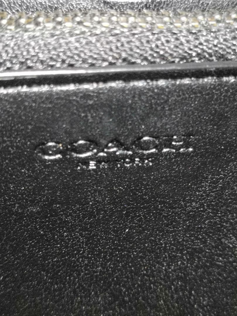 【新品未使用】 COACH 本革ラウンドファスナー長財布 黒