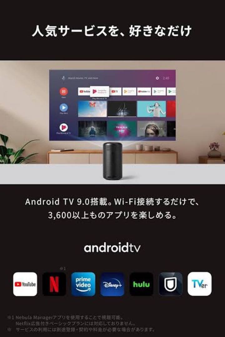 Anker Nebula Capsule 2 プロジェクター 本体と付属品