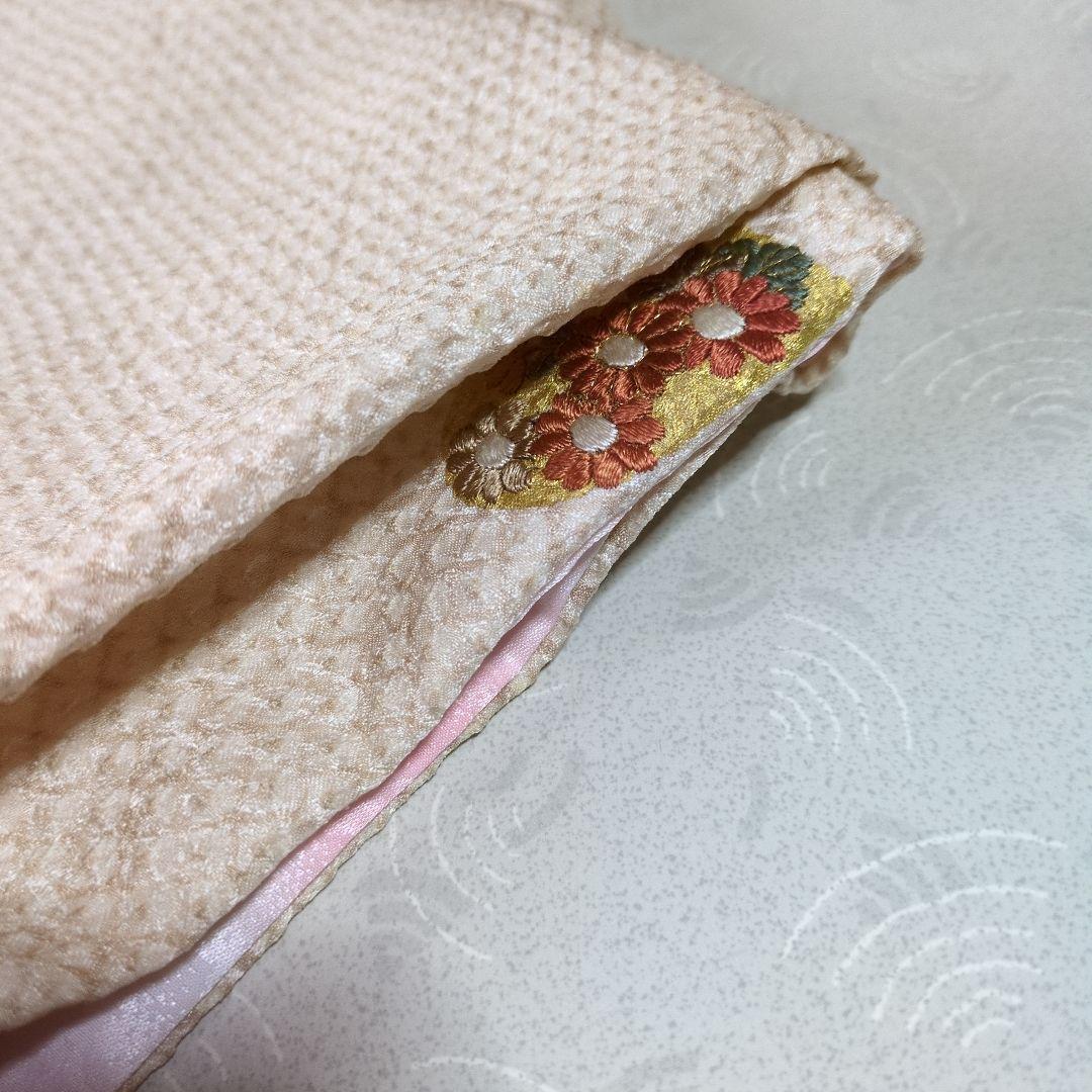 七五三３歳女の子正絹総絞り手縫いの被布(中綿無し）刺繍入り