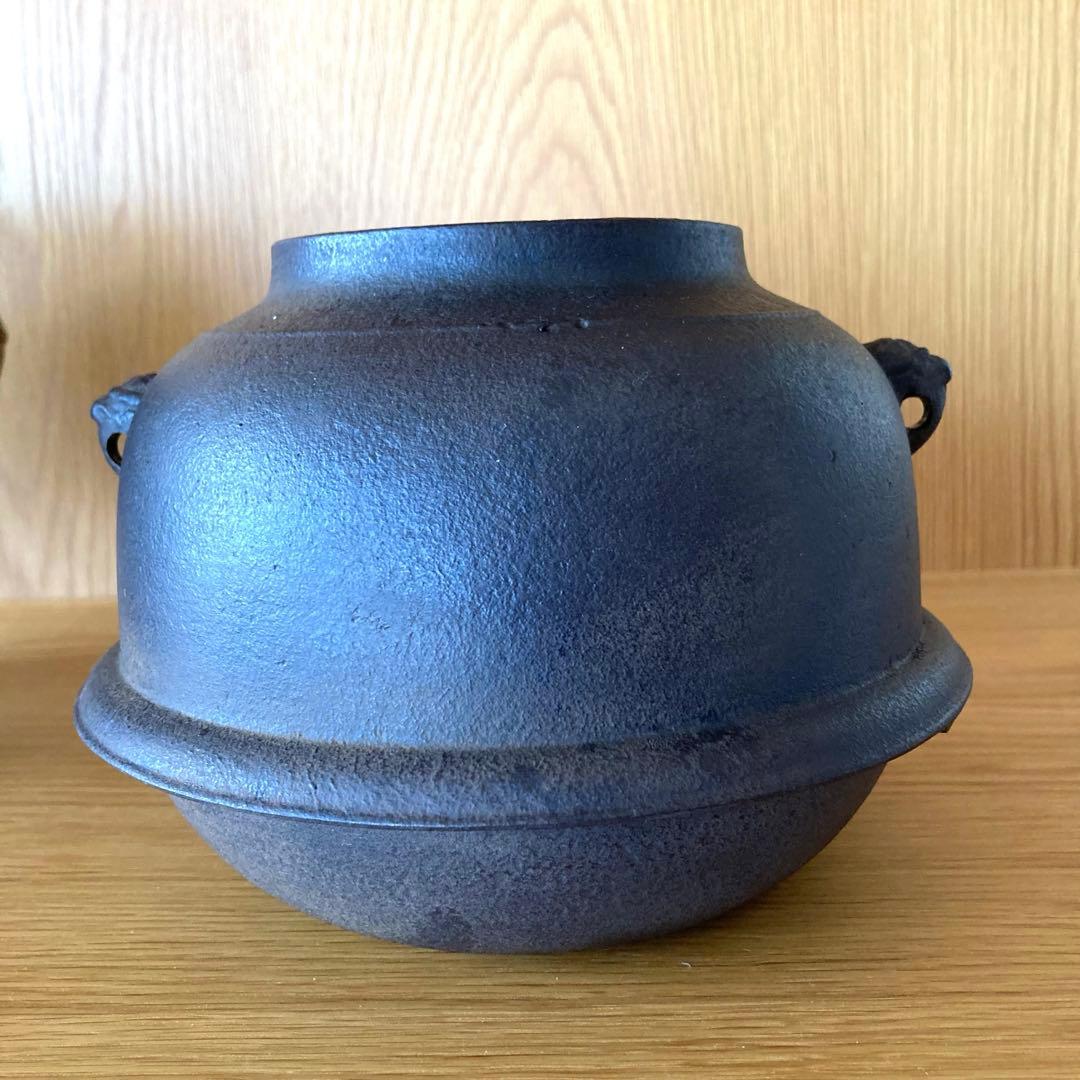 【茶道具】唐銅　朝鮮風炉　釜　一ノ瀬宗和　菊地正直